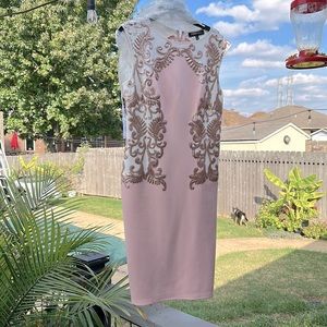 Women’s knee length formal blush dress